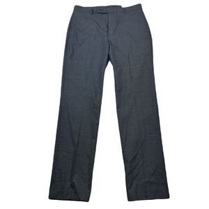 Calvin Klein Slim-Fit Performance Dress‎ Pants Mens 33 x 32 Charcoal Blue Plaid